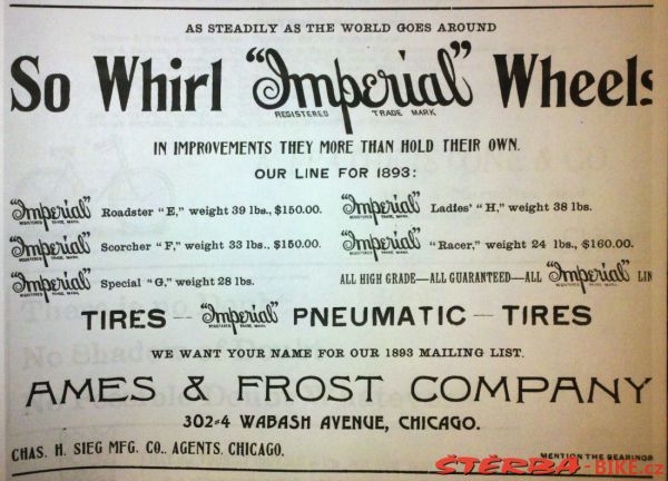 "Imperial" Ames & Frost Company, Chicago, USA - 1893